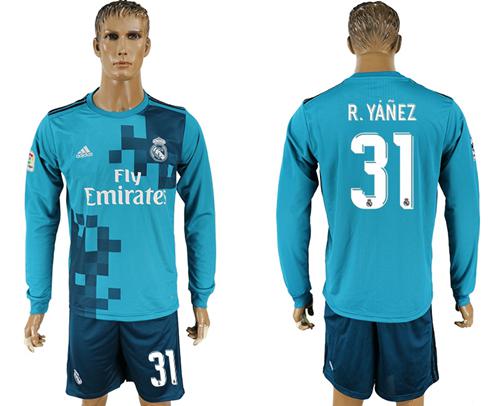Real Madrid #31 R.Yanez Sec Away Long Sleeves Soccer Club Jersey - Click Image to Close